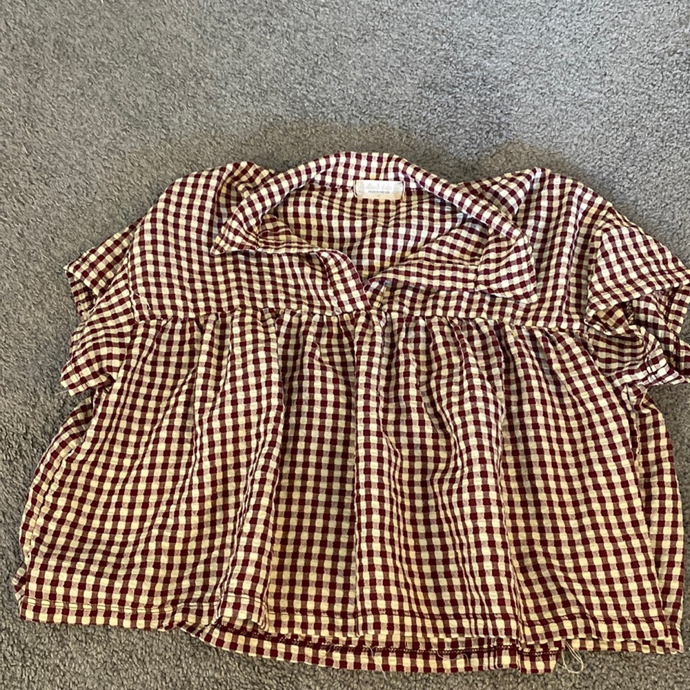 Checkered Baby Doll Crop Top